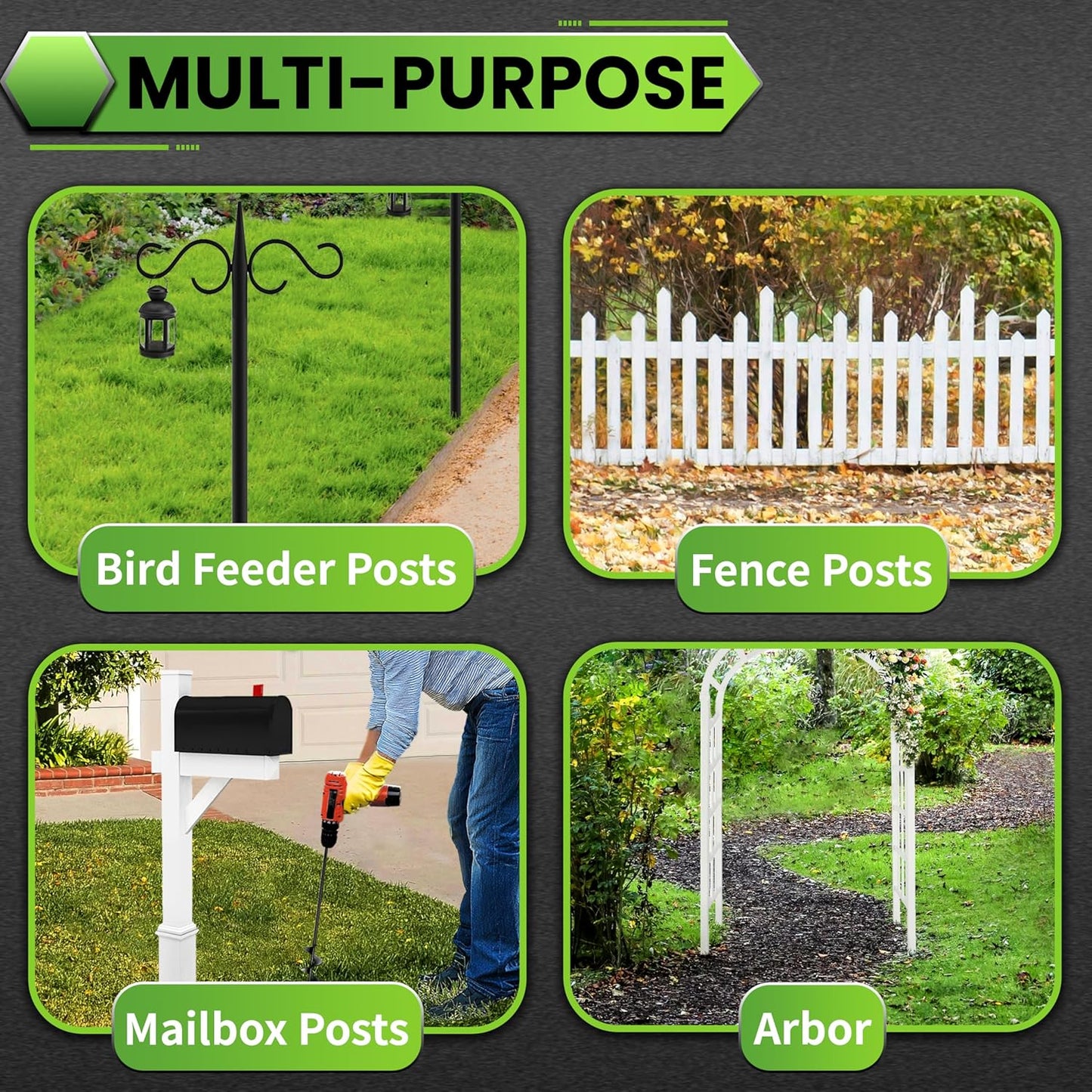 SYITCUN Auger Drill Bit for Planting 2"x24", Post Hole Auger for Planting Bulbs, Easy Post Hole Digger with Drill for 3/8”Hex Drive Drill