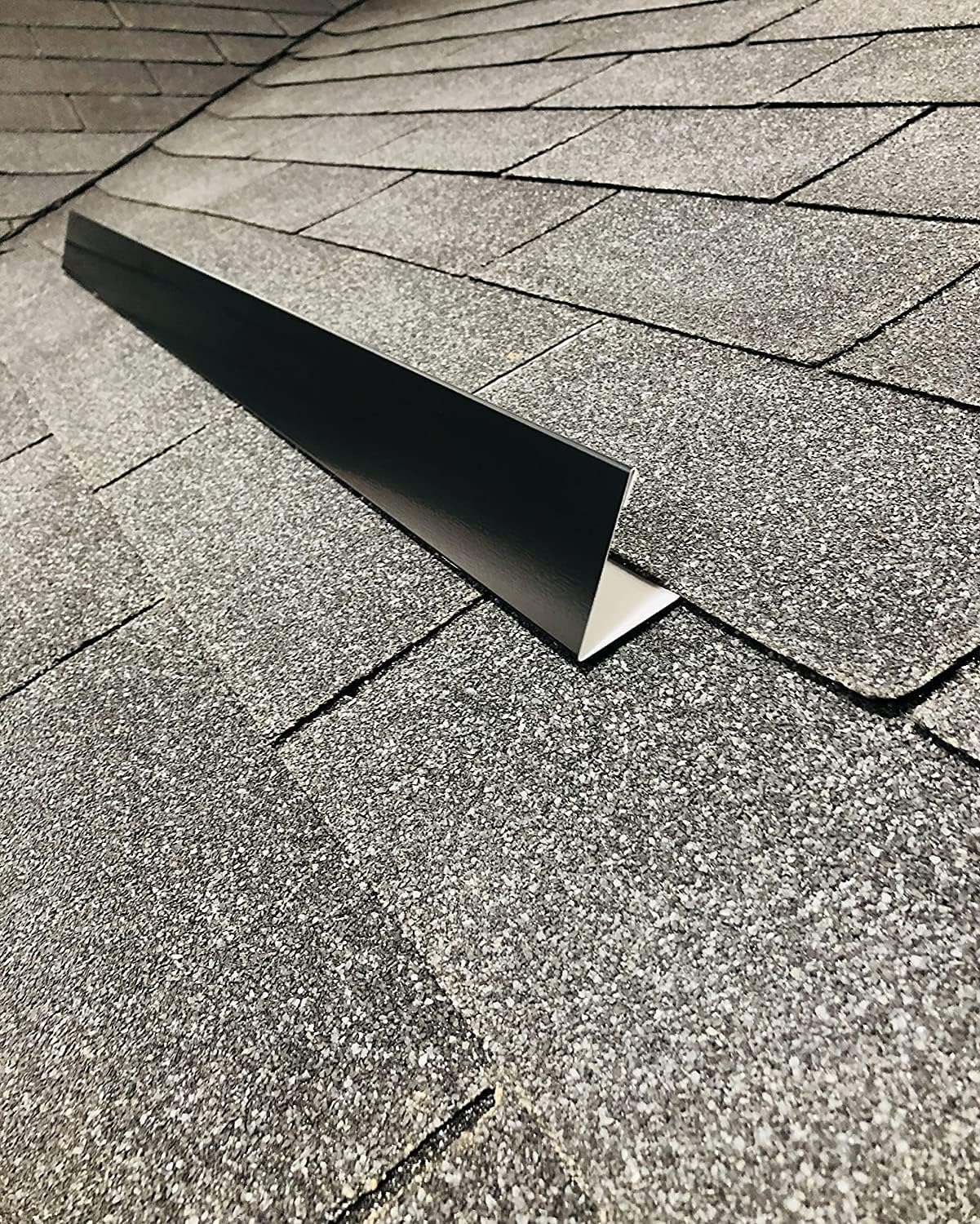 EAGLE 1- Shingle Roof Rain Diverter 40 Inches Long- 26 Gauge Material- Easy to Install- Includes Stainless Steel Nails (2, Black)