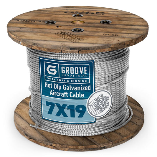 1/4’’ 7x19 Hot Dip Galvanized Aircraft Cable – Steel Wire Rope - 150 Feet