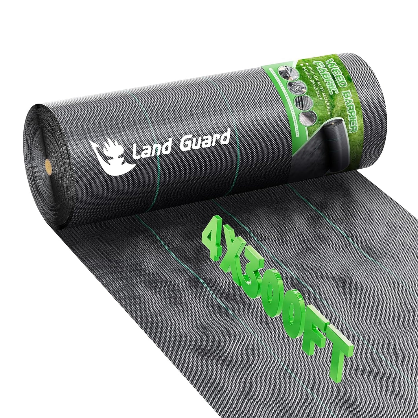 Land Guard 4ft x 300ft Weed Barrier Fabric Heavy Dusty, Ground Cover, Weed Mat, Woven Landscape Fabric for Garden, Lawn and Outdoor Project
