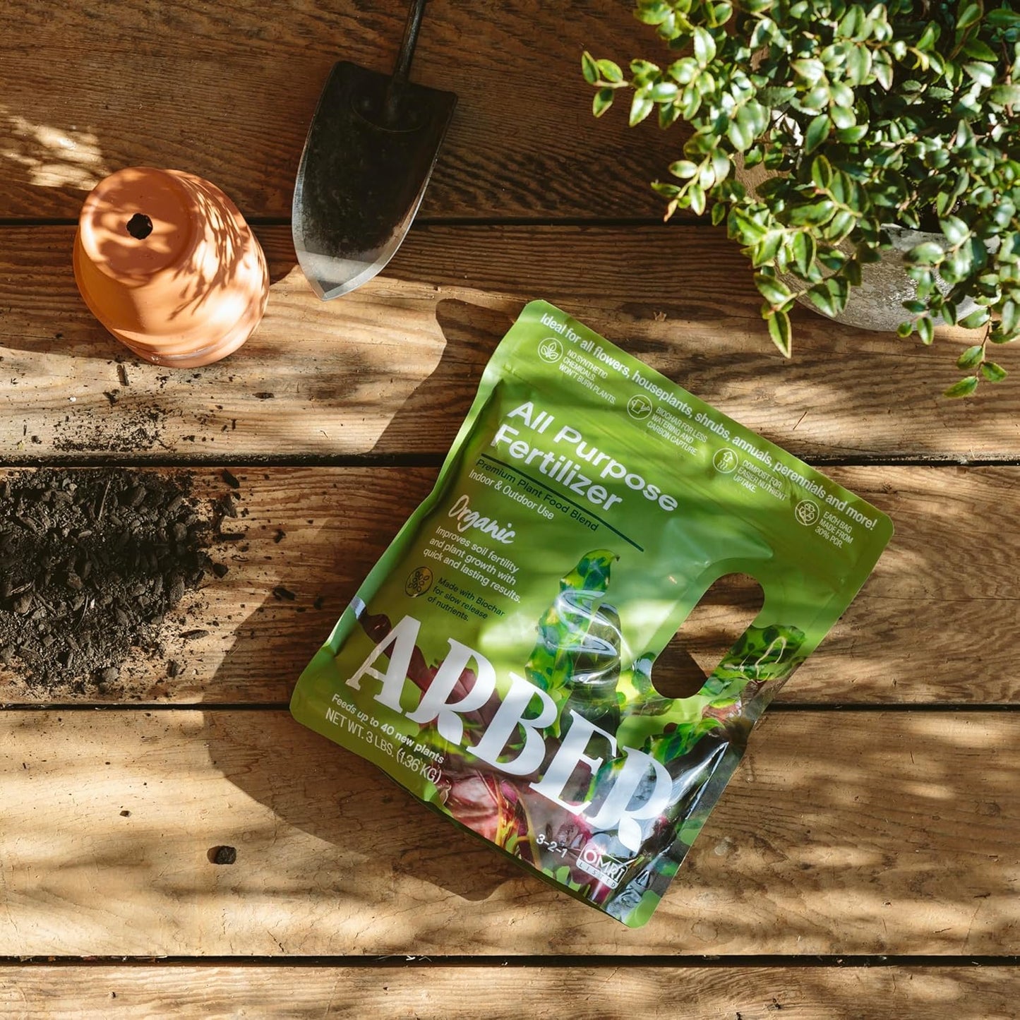 Premium All-Purpose Granular Fertilizer - 4 Pack – Organic Nutrients for Plants, Vegetables, Flowers and Lawn – Boosts Growth & Soil Health – 4 lb