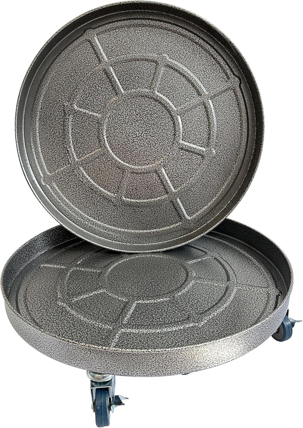 Choclaif Plant Caddy with Wheels,1 Pack Silver Heavy Duty Plant Stand with Universal Wheels,Round Pot Trolley for Indoor Outdoor 20 inch