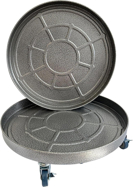 Choclaif Plant Caddy with Wheels,3 Pack Silver Heavy Duty Plant Stand with Universal Wheels,Round Pot Trolley for Indoor Outdoor 20 inch