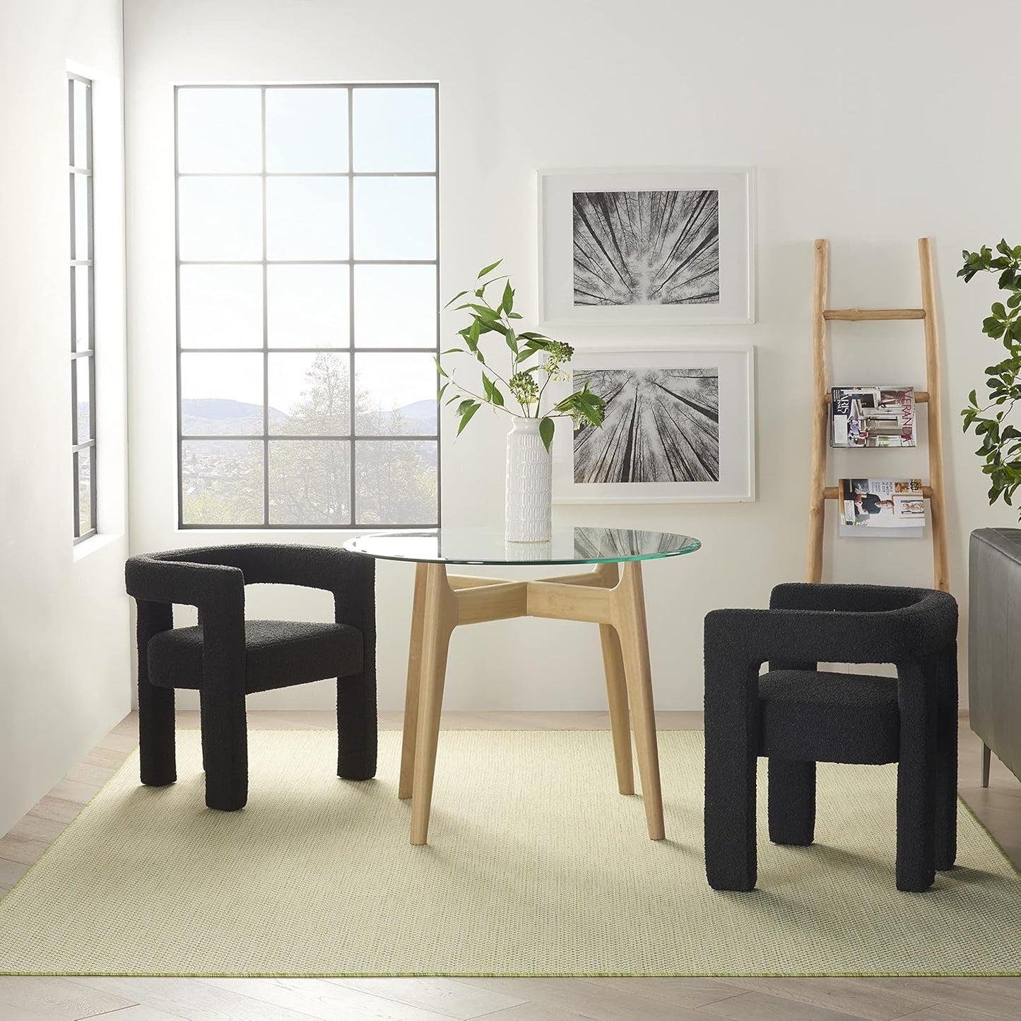 Nourison Courtyard Indoor/Outdoor Ivory Green 9' x 12' Area Rug, Geometric, Easy Cleaning, Non Shedding, Bed Room, Living Room, Dining Room, Deck, Patio, Backyard (9x12)