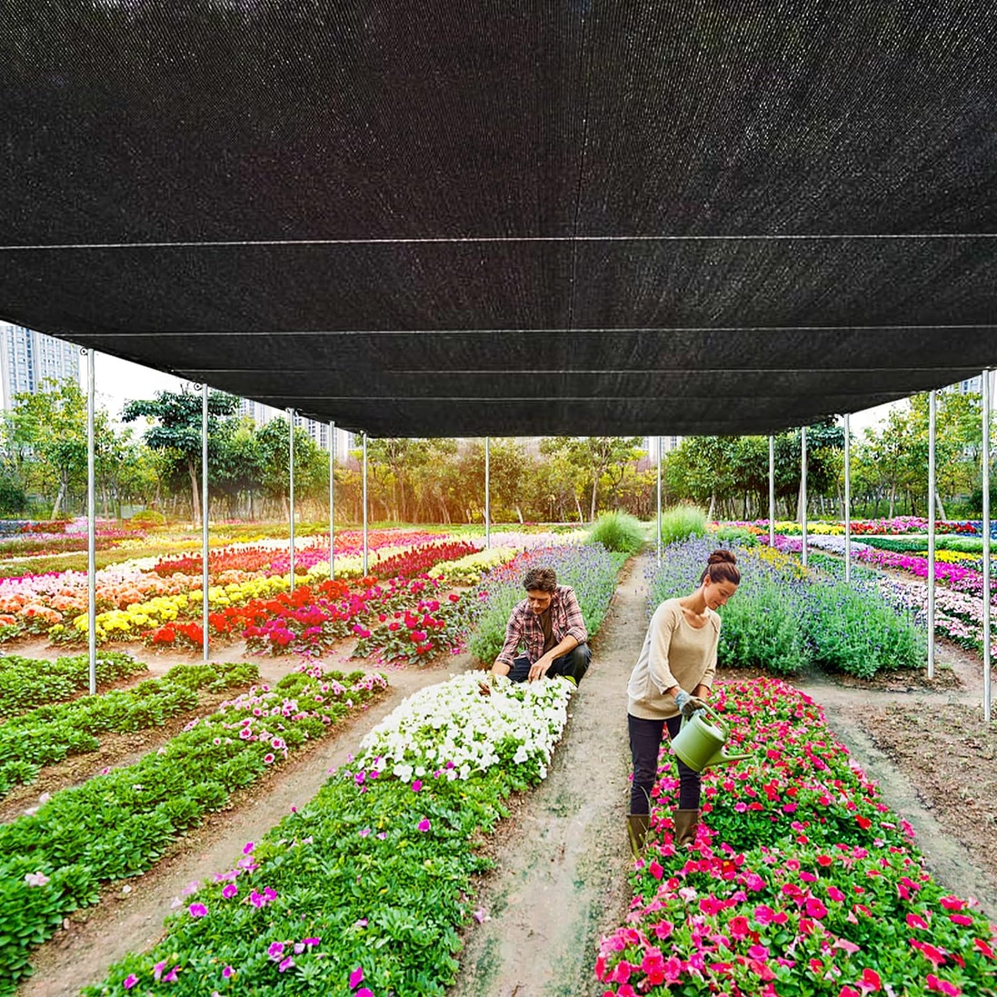 Shade Cloth, 90% Sunblock Net for Garden Patio, Shade Neting for Plants Greenhouse Outdoor Pergola Lawn, Easier to Hang Sun Cover for Kennel Chicken Coop