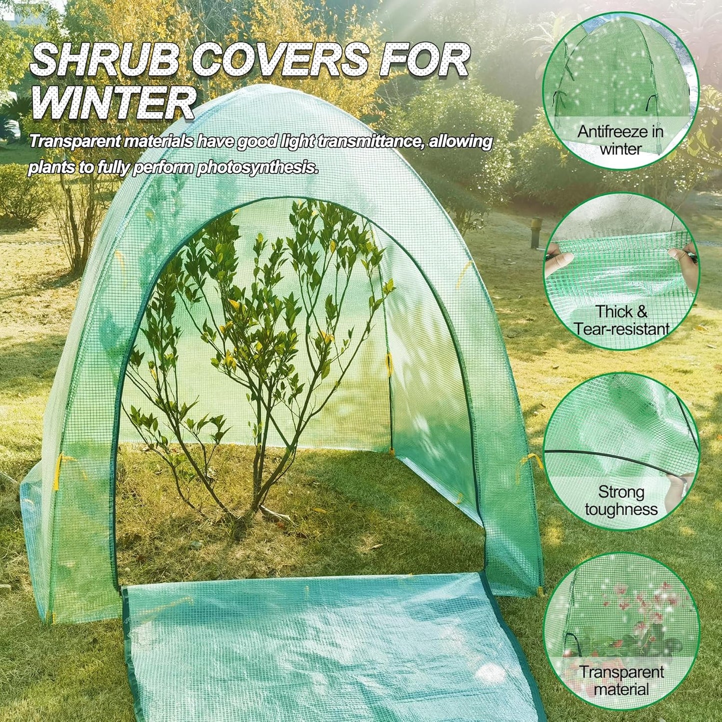 59″*59″*60″ Winter Plant Warm Covers - Raised Bed Cover, Garden Row Accelerator, Warm Tent Freeze Protection Humidity Domes for Germination, Seedling Propagation Protecting Plants from Animals