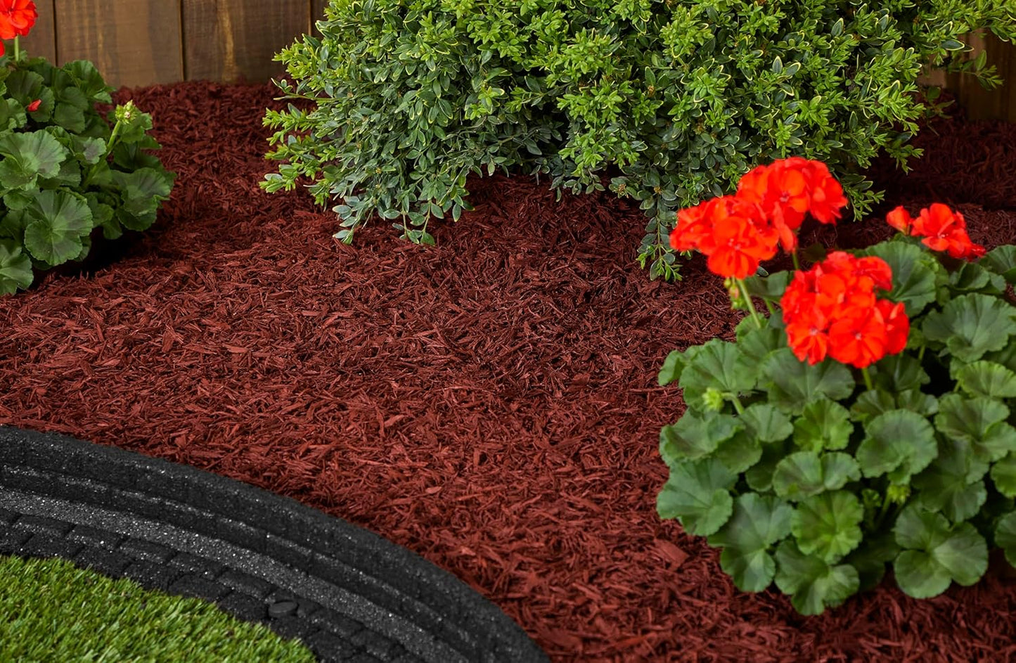 Rubberific Premium Shredded Rubber Mulch for Gardens, Lawns, and Landscaping | Long Lasting Color | Looks Like Natural Wood Mulch (75 CU. FT. - 1,350 LBS, Red)
