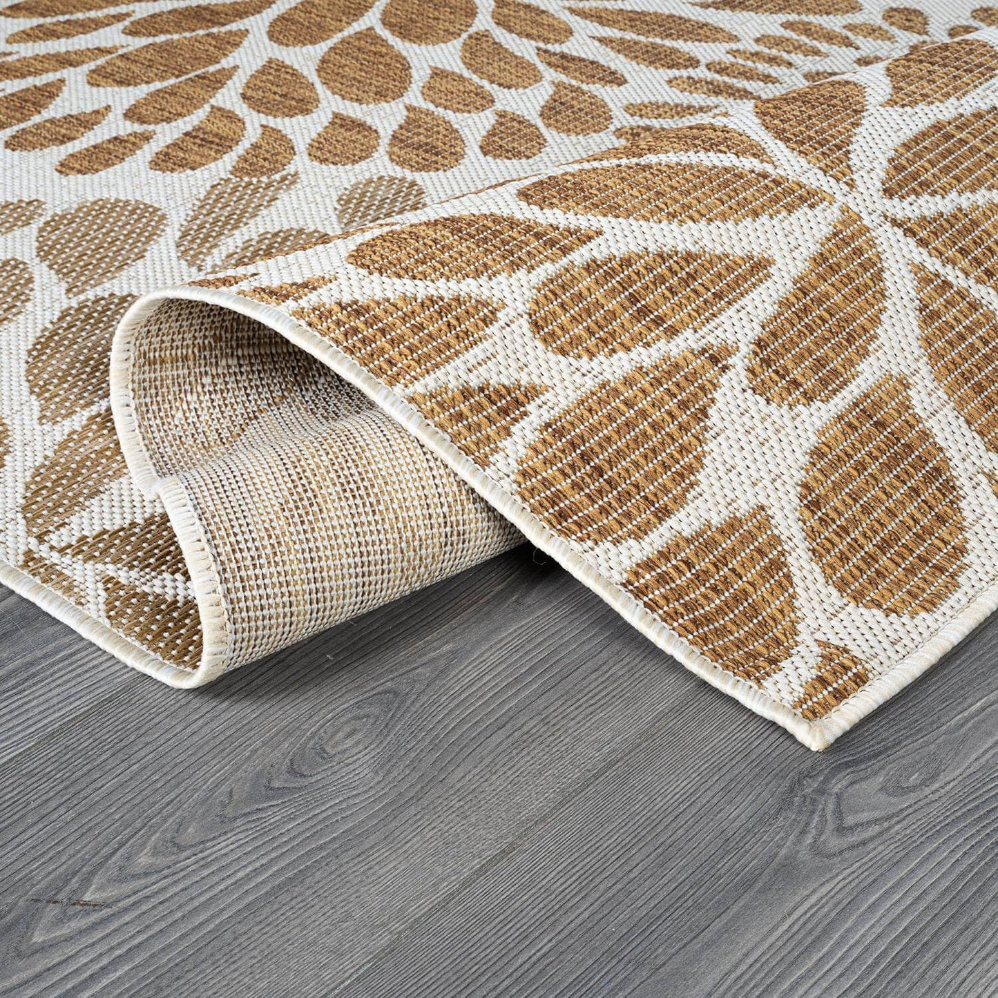Beverly Rug Outdoor Rug 8x10 Modern Exotic Tropical Leaf Area Rugs for Indoor and Outdoor Patio Deck Porch Garden Water Resistant Washable Outside Carpet (8 x 10 Beige)