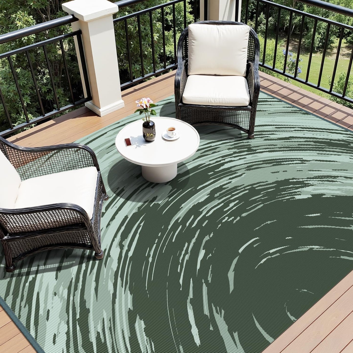COCOER Modern Outdoor Rug 6x9 Reversible-Waterproof Outdoor Patio Rug-Quick Dry Outdoor Area Rugs Indoor Outdoor Rugs-Outside Rug Patio Decor for Porch Deck Balcony Backyard