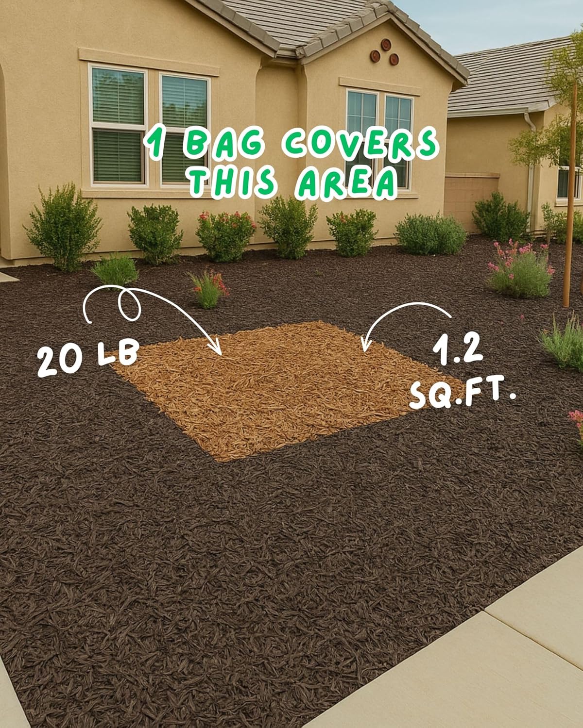 100% Wire-Free Shredded Rubber Mulch – Black – 20 lb (0.6 cu ft) – Long-Lasting, Low Maintenance, Safe for Kids & Pets – Ideal for Landscaping & Playgrounds