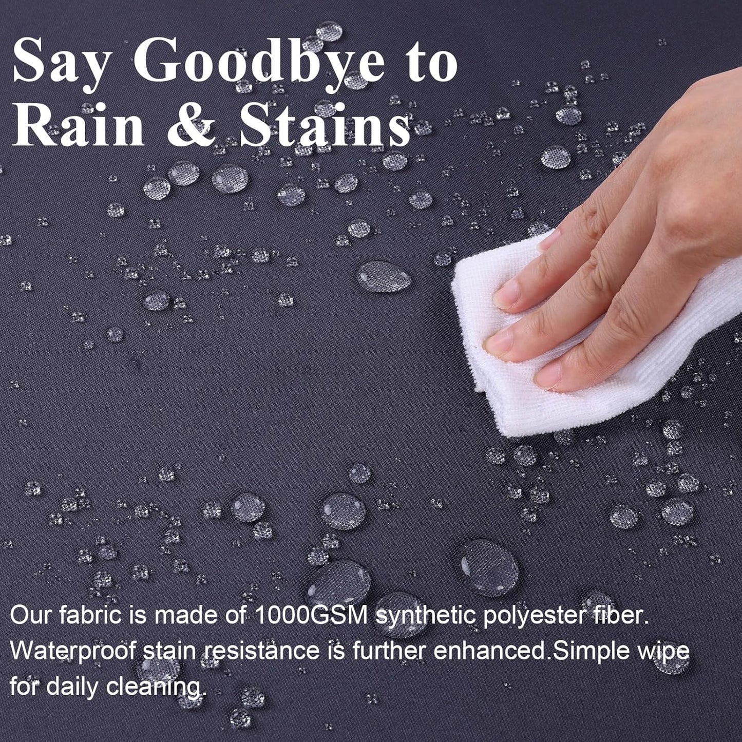 Outdoor Chair Cushions Set of 2 for Patio Furniture 19x19x4 Inch Waterproof Patio Chair Cushion 3 Year Color Fastness Square Elastic Foam Garden Sofa Couch Pads with Ties and Handle,Grey