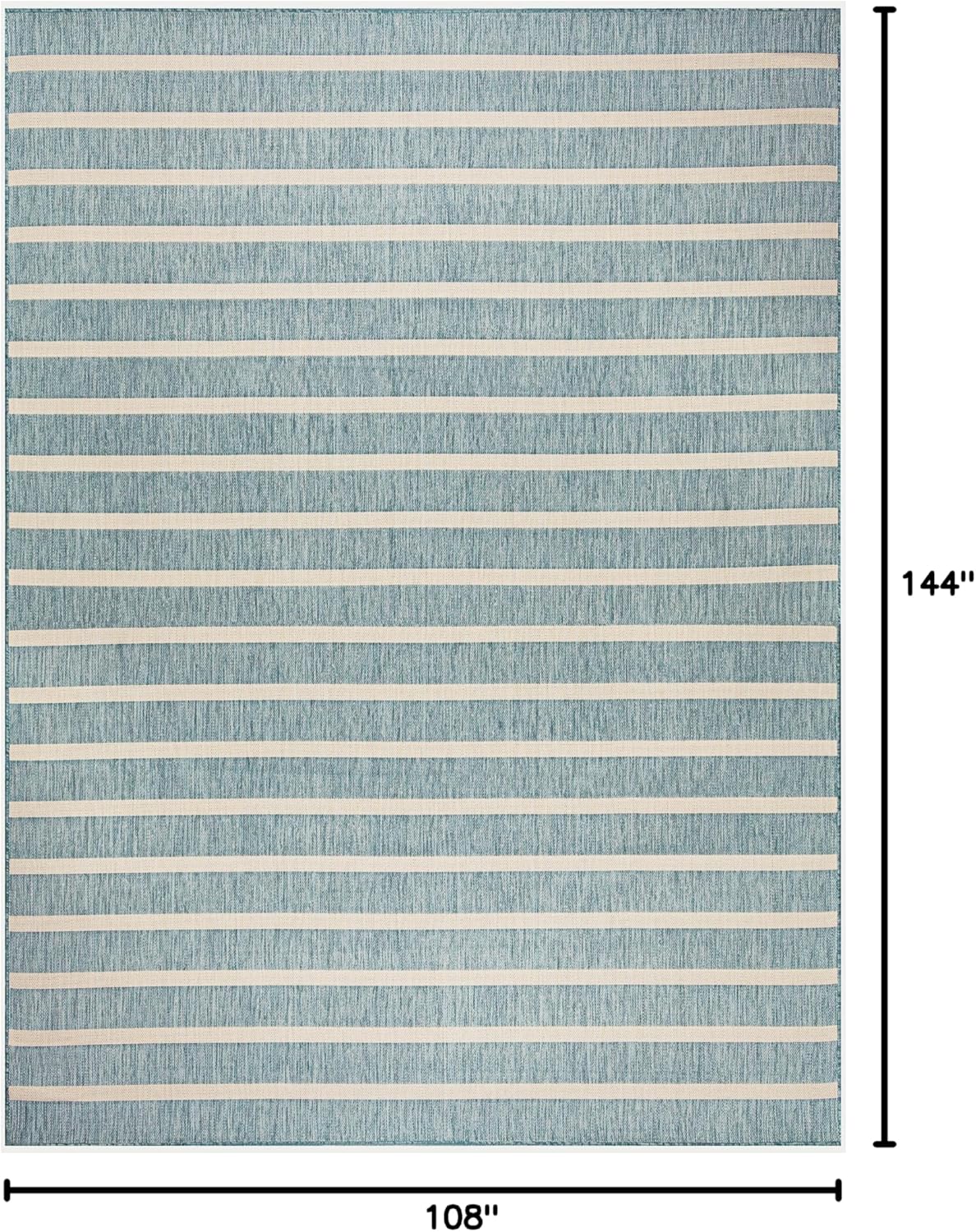 Nourison Home Positano 9' x 12' Fabric Aqua Ivory Area Rug