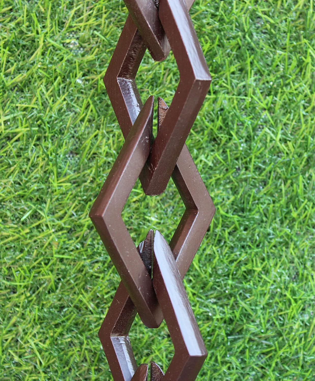 KAM Home Diamond Links Rain Chain with Installation Kit (Brown, 12)