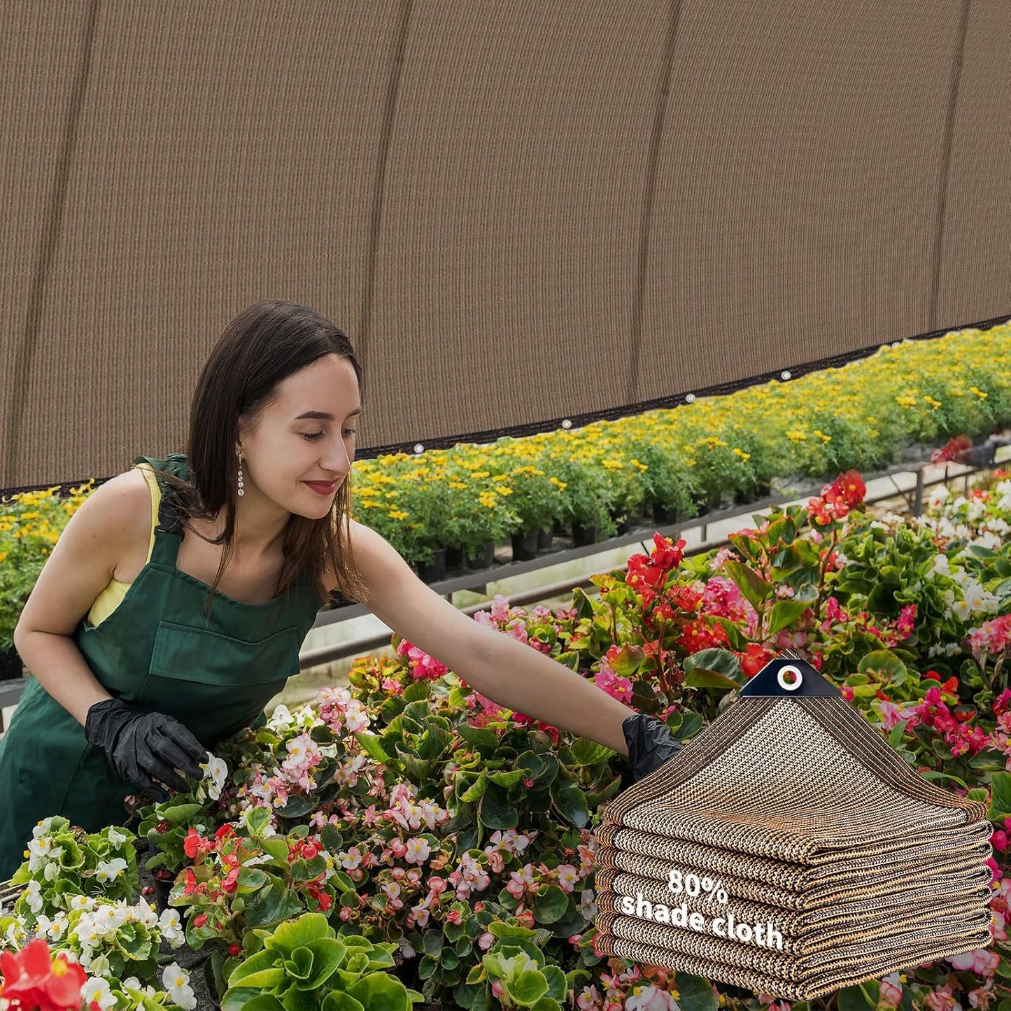 80% Garden Shade Cloth Sun Shade Fabric – UV Resistant Durable Sunblock Netting for Plants, Outdoor Patio, and Greenhouse Coverage