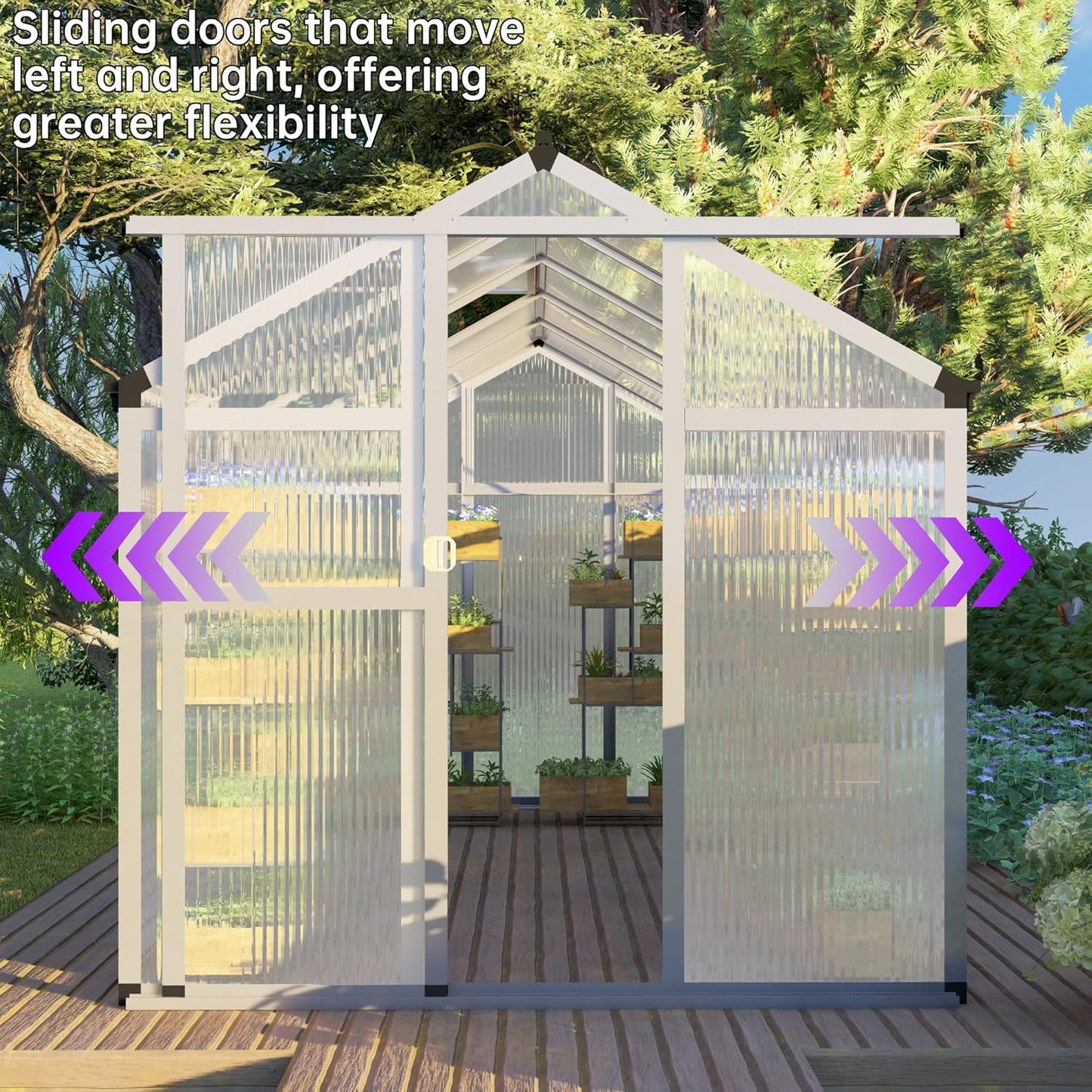 CQZY 6x10 FT Greenhouse for Outdoors,Green House for Outside,Silver