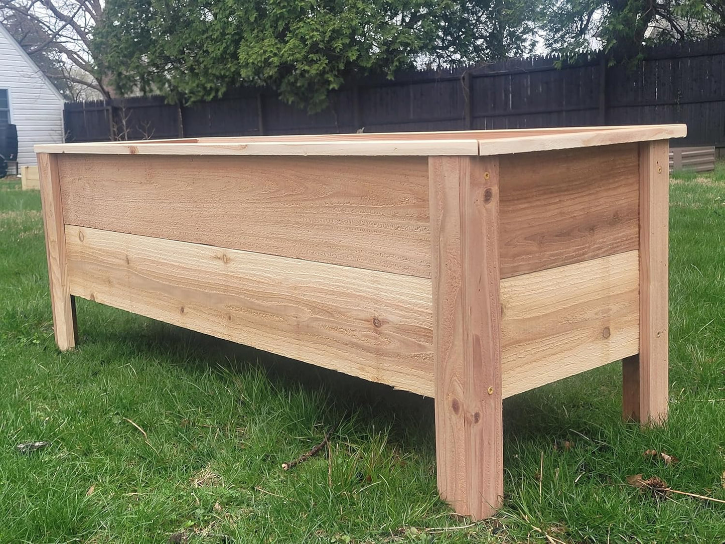 Handmade Custom Heavy Duty Rectangular Raised Cedar Wood Garden Planter Box – 46", 36", 24" – Indoor/Outdoor Farmhouse Style for Flowers & Vegetables – Made in USA (46" L x 15.5" W x 16.5" H)