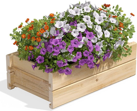 Greenes Fence Cedar Wood Planter Box with Wall Mount Brackets, 21" x 11" x 7" - Made in USA with North American Cedar