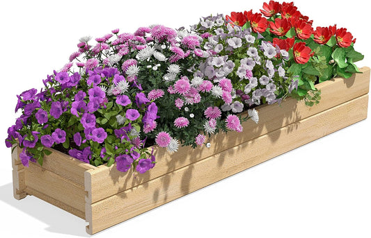 Greenes Fence Cedar Wood Planter Box with Rail Mount Brackets, 46" x 11" x 7" - Made in USA with North American Cedar