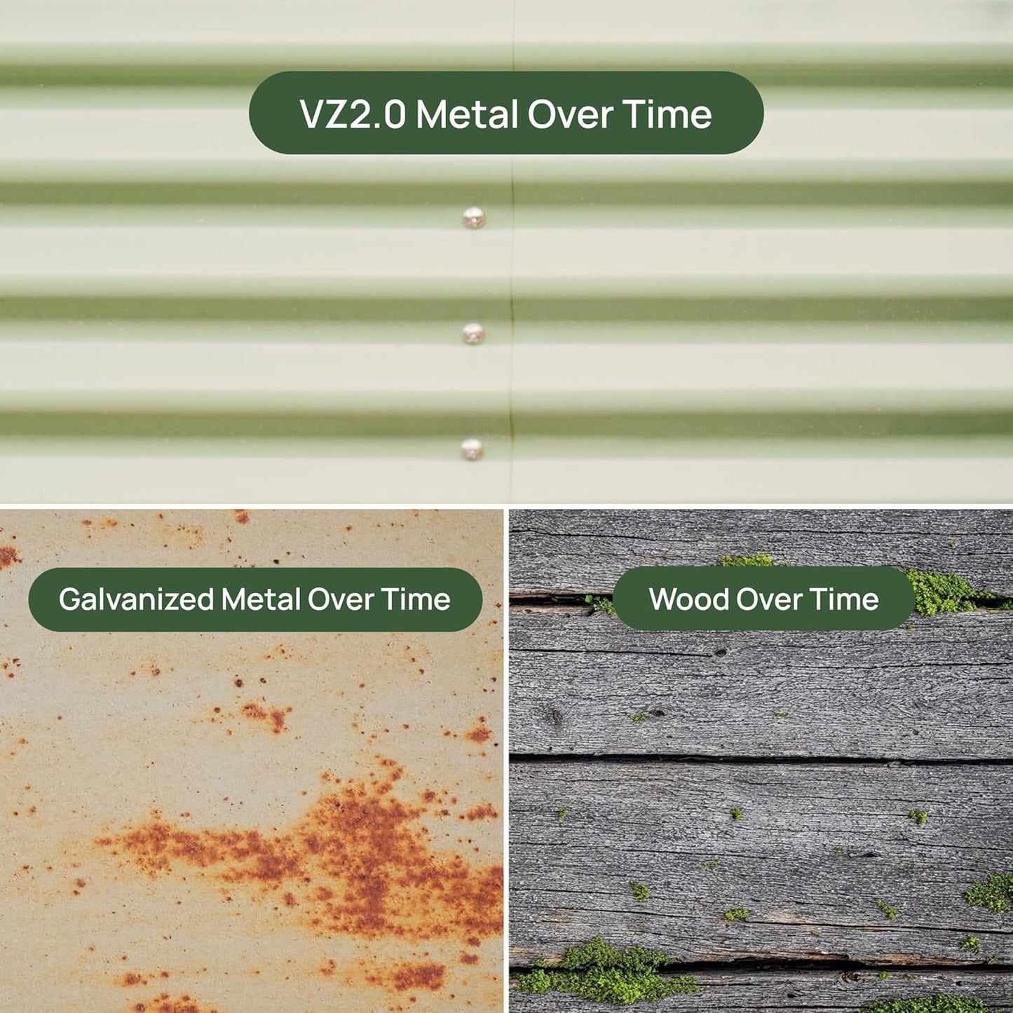 Vego garden 32" Extra Tall Raised Garden Bed Kits, 6 in 1 Modular Raised Planter Box for Vegetables Flowers Fruits Oval Metal Raised Garden, Terra Cotta