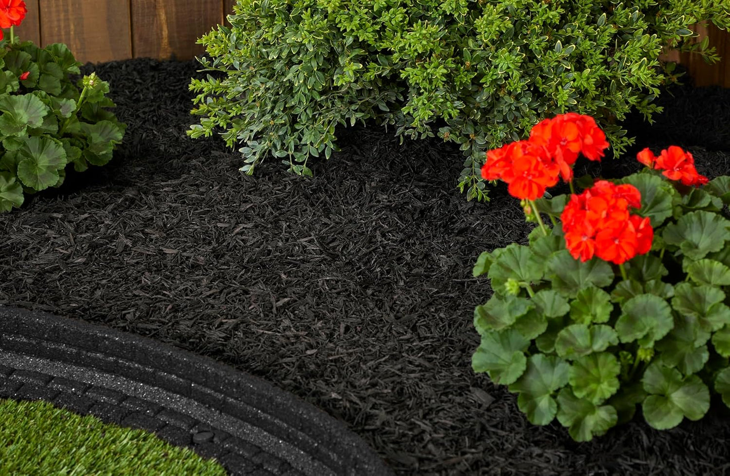 Rubberific Premium Shredded Rubber Mulch for Gardens, Lawns, and Landscaping | Long Lasting Color | Looks Like Natural Wood Mulch (1.5 CU. FT. - 27 LBS, Black)