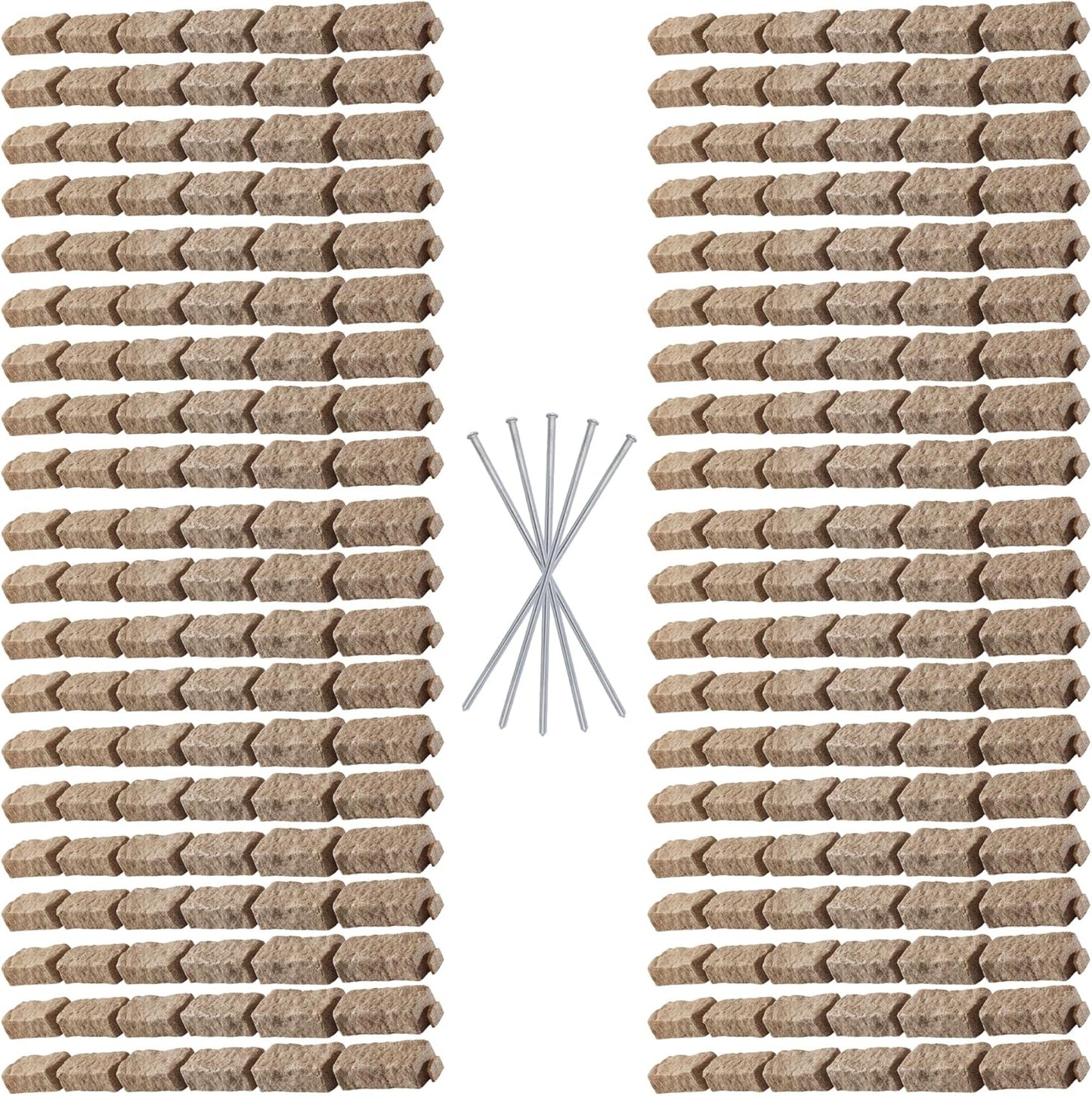 Beuta Landscape Edging | Garden Edging Border | Faux Stone Bricks for Lawn edging, Flower beds, Pathways & Yard Edging– 40 Packs | Each Section Has 6 Bricks 48"L x 4"W x 2.25"H |120 Spikes |Sandstone