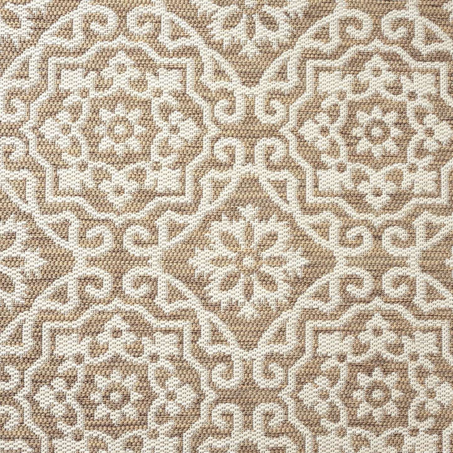 Nicole Miller New York Patio Country Julia Transitional Geometric Indoor/Outdoor Area Rug, Brown/Beige, 5'2"x7'2"