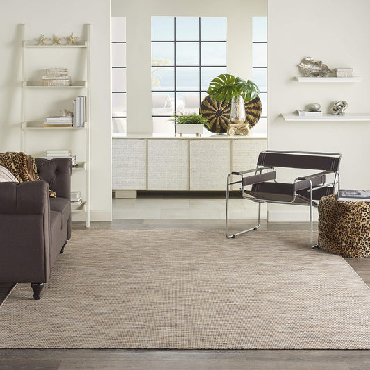 Nourison Positano Indoor-Outdoor Beige 4' x 6' Area Rug, Easy Cleaning, Non Shedding, Bed Room, Living Room, Dining Room, Backyard, Deck, Patio (4x6)