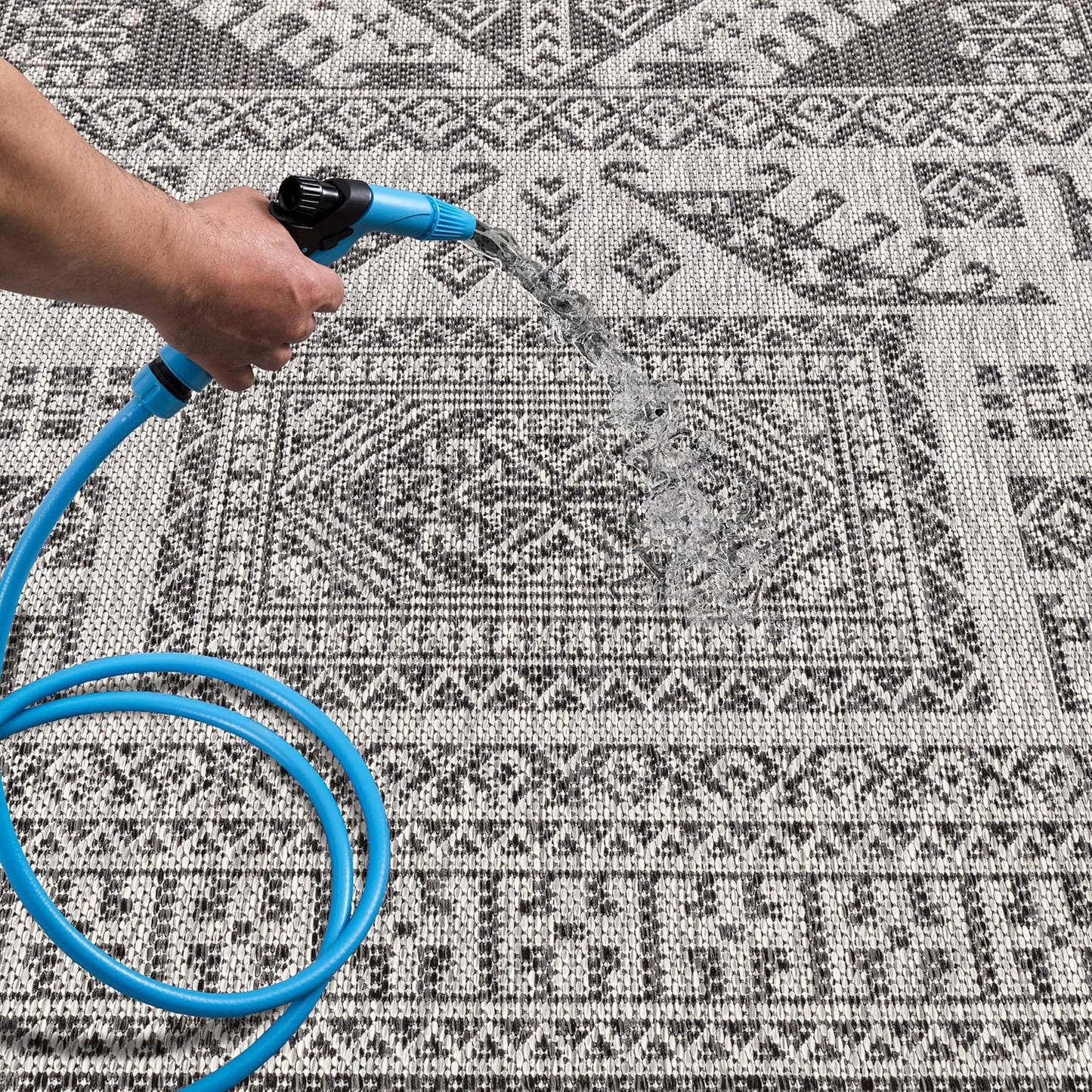 Keen Home Design Terrace Outdoor Area Rug - 6x9 Washable Indoor/Outdoor Rug for Patio, Kitchen, Balcony, Beach, Garden, Deck and Porch, Size: 6'x8'10"