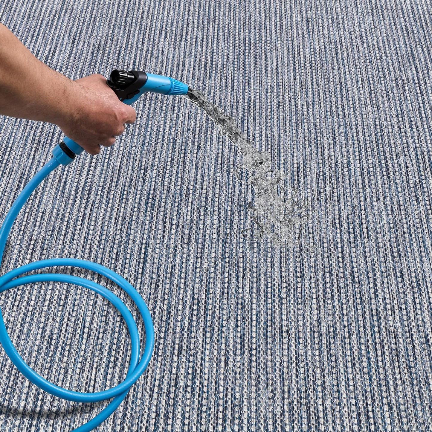 Keen Home Design Terrace Outdoor Round Rug - 8ft Round Washable Indoor/Outdoor Rug for Patio, Kitchen, Balcony, Beach, Garden, Deck and Porch, Size: 7'7" Round