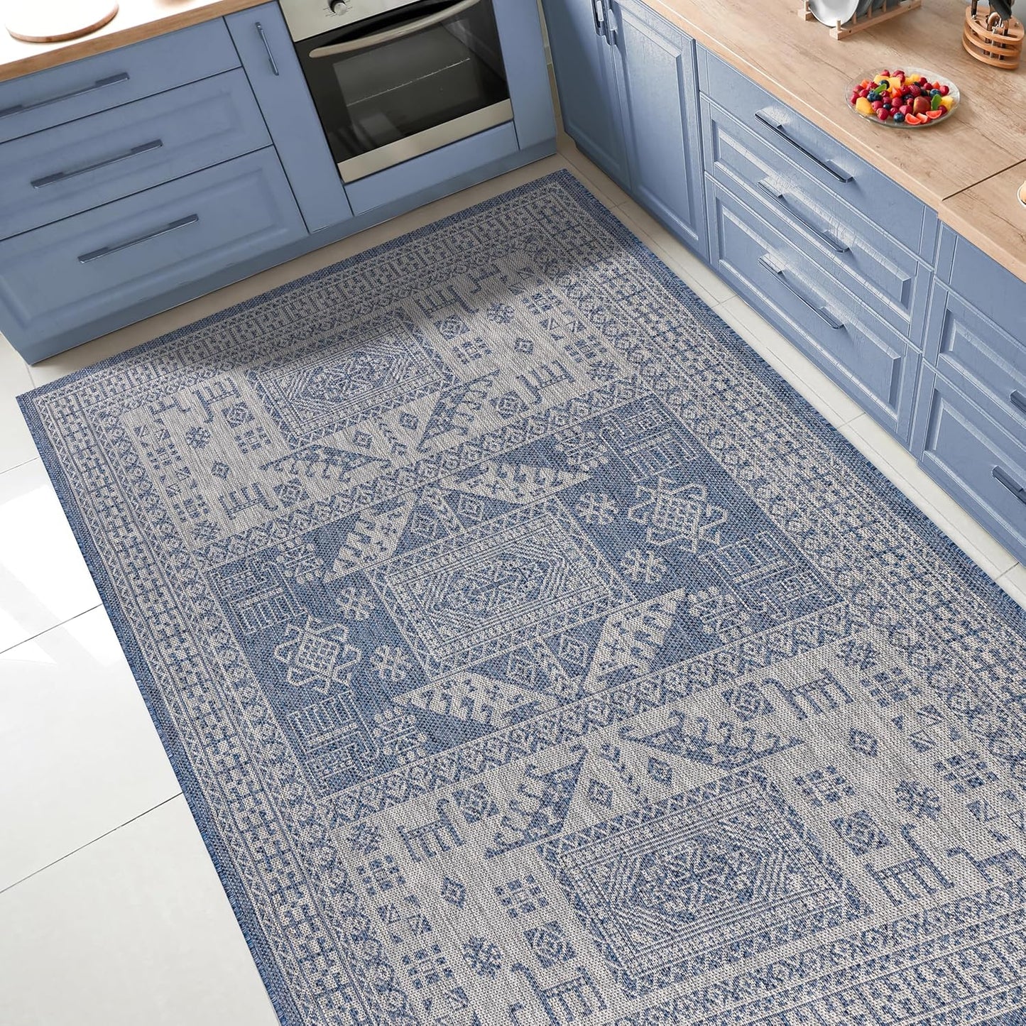 Keen Home Design Terrace Outdoor Area Rug - 10x14 Washable Indoor/Outdoor Rug for Patio, Kitchen, Balcony, Beach, Garden, Deck and Porch, Size: 10'x14'