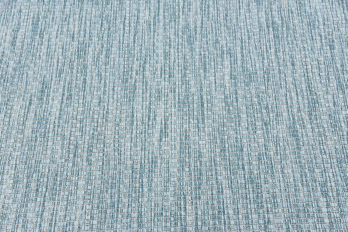 Unique Loom Collection Casual Transitional Solid Heathered Indoor/Outdoor Flatweave Area Rug (4' 1" x 6' 1" Rectangle, Aquamarine/Ivory)
