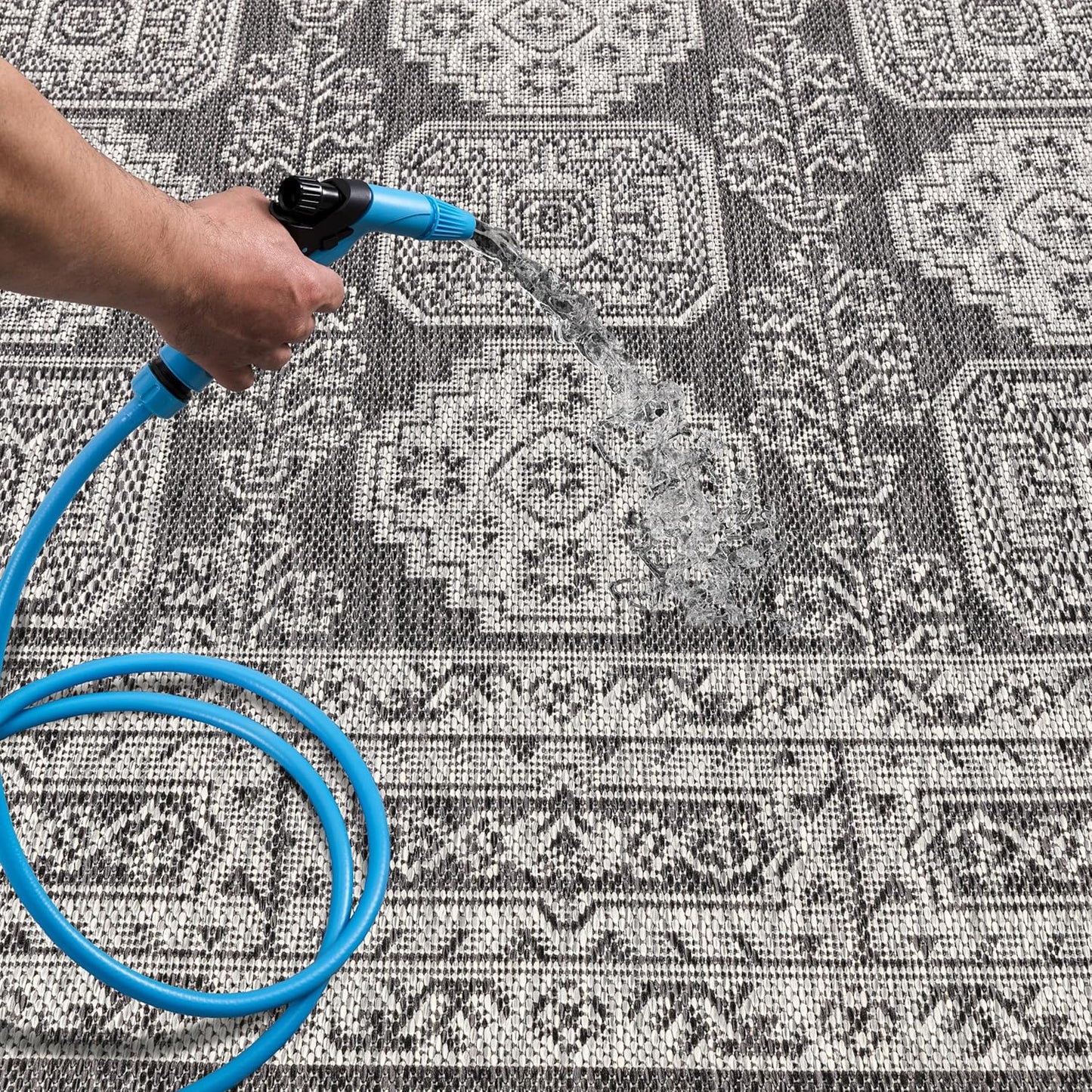 Keen Home Design Terrace Outdoor Area Rug - 6x9 Washable Indoor/Outdoor Rug for Patio, Kitchen, Balcony, Beach, Garden, Deck and Porch, Size: 6'x8'10"