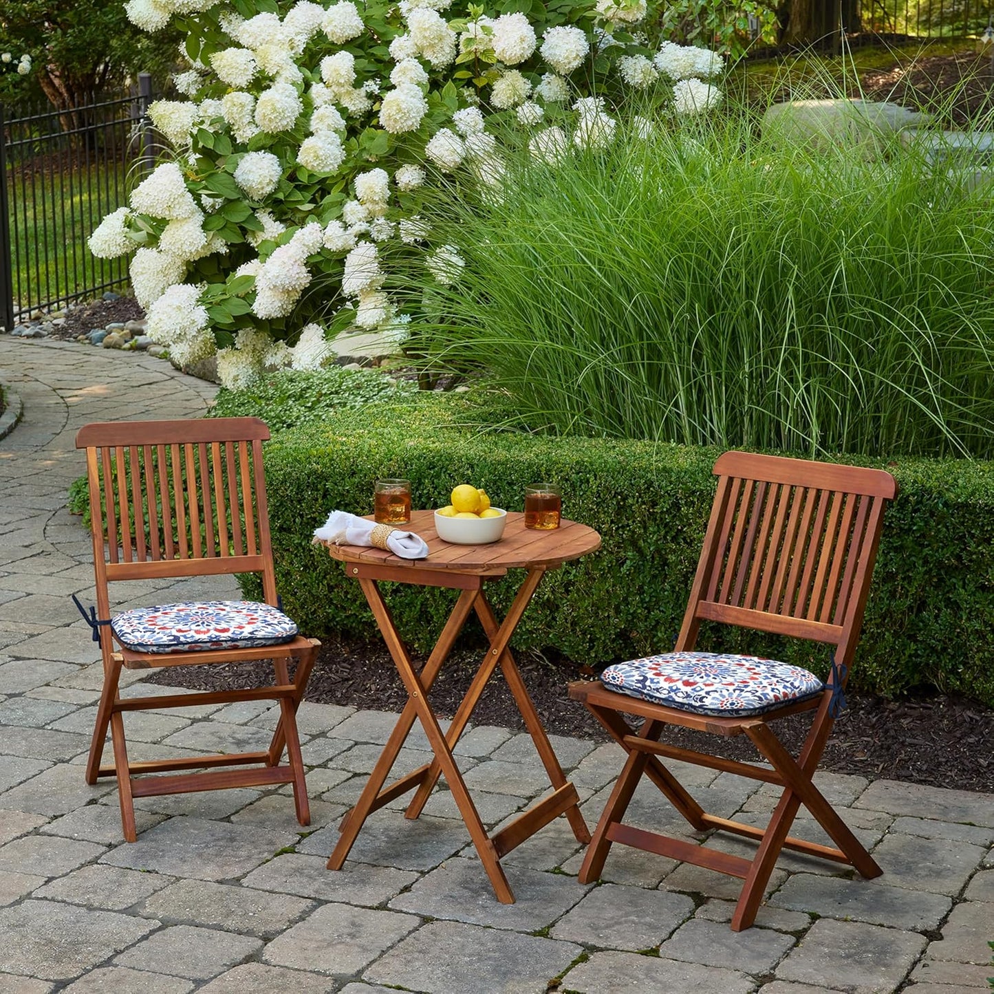 Arden Indoor/Outdoor Foam Seat Pad, 2 Pack, 17 x 16, Patio Cushion, Water Repellent, Fade Resistant, Foam Cushion Clark Blue