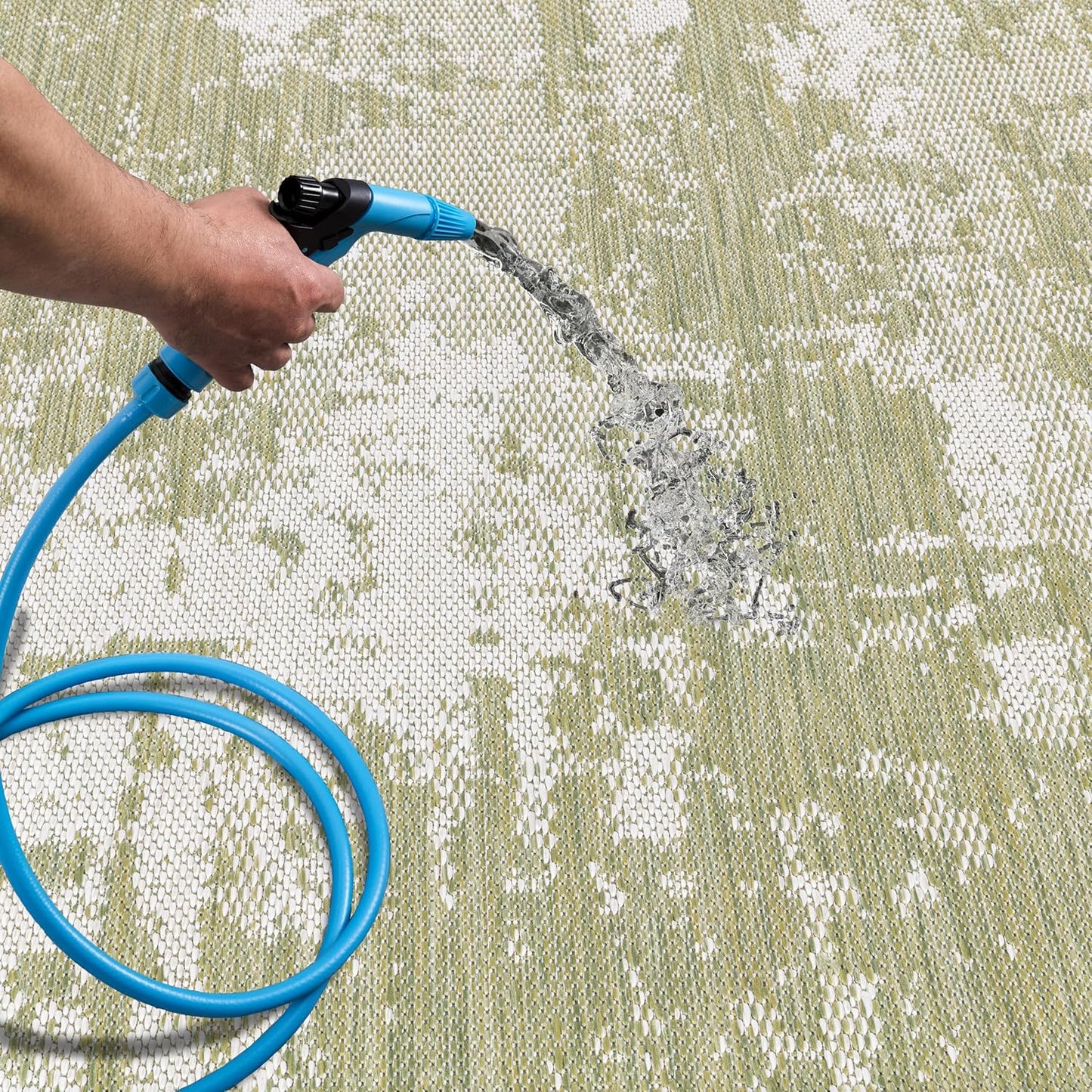 Keen Home Design Terrace Outdoor Area Rug - 5x8 Washable Indoor/Outdoor Rug for Patio, Kitchen, Balcony, Beach, Garden, Deck and Porch, Size: 5'3"x7'7"